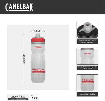 Camelbak Podium Chill Flask 710ml 24oz Fiery Red White H24149