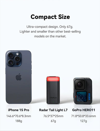 Cycplus L7 Bisiklet Radarı Işıklı RDR-100