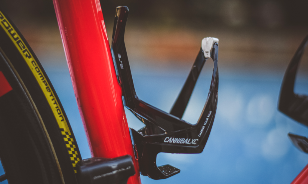 Elite Cannibal Xc Bicycle Bottle Cage Glossy Black Red 