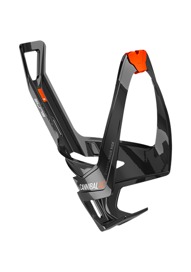 Elite Cannibal Xc Bicycle Bottle Cage Glossy Black Orange 