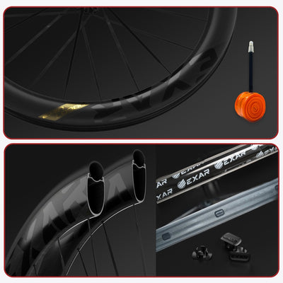 EXAR DB508 Ultra Dark Series Karbon Yol Bisikleti Jant Seti Ceramic Centerlock 1390gr 300166