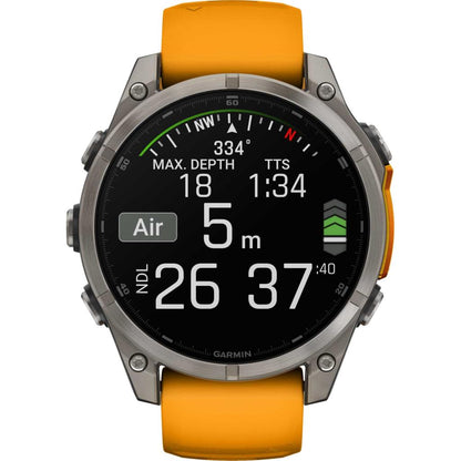 Garmin Fenix 8 Premium Multisport GPS Kol Saati Sapphire Amoled 47mm Turuncu 010-02904-11