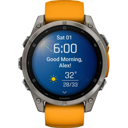 Garmin Fenix 8 Premium Multisport GPS Kol Saati Sapphire Amoled 47mm Turuncu 010-02904-11