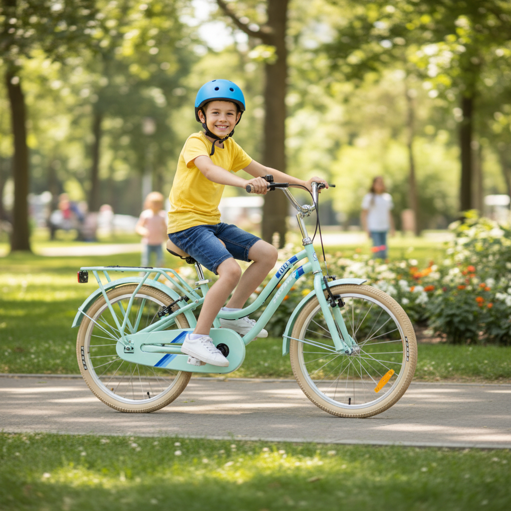 Salcano Flyer 20 parkta bisiklet sürüşü