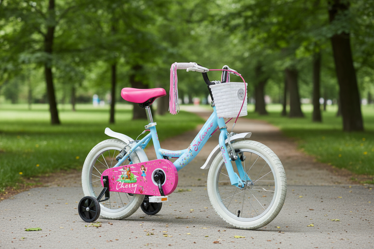 Salcano Cherry 16 Jant Çocuk Bisikleti 2026 - Denge Tekerleri ile Açık Hava