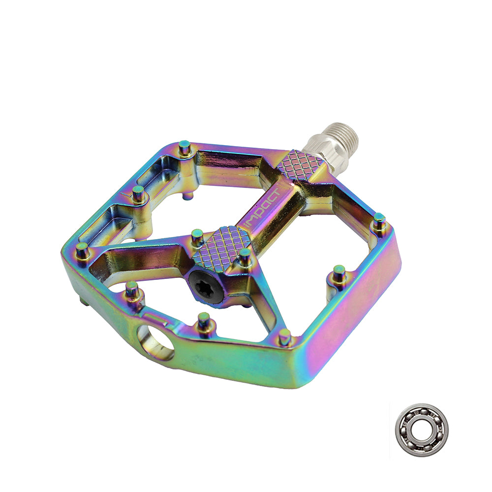 Impact O-SLICK Alüminyum Bisiklet Pedalı Tek Rulmanlı Rainbow PDL-228