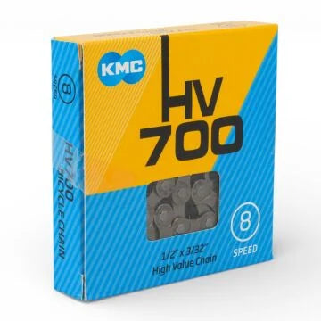 Велосипедная цепь KMC HV700 7-8 скоростей, 1/2''x3/32'', 116 звеньев, KMCHV700116LINKS 