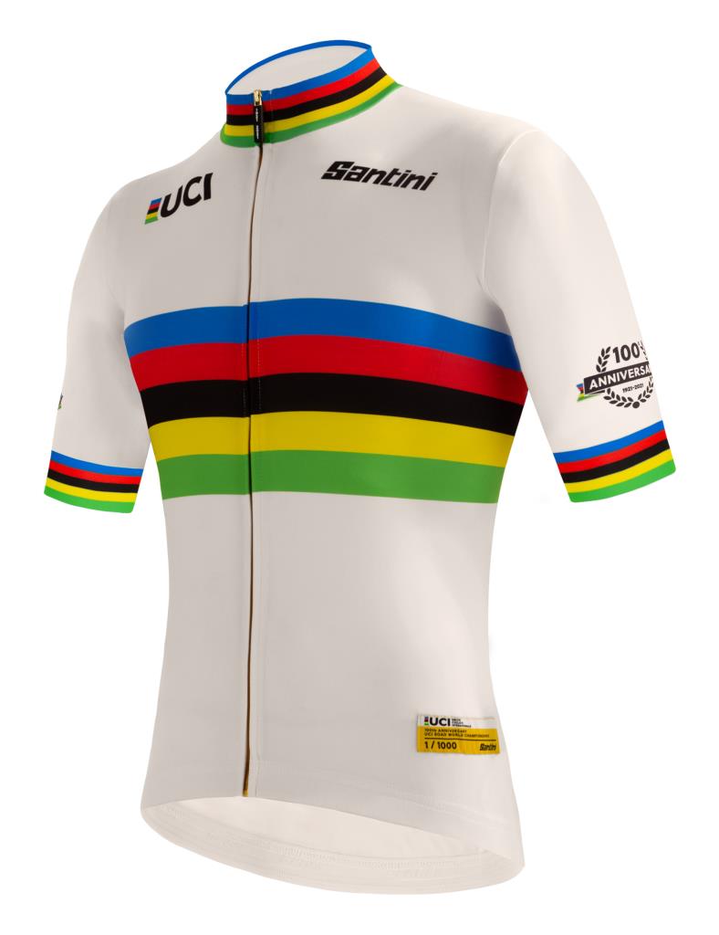 Koleksiyonluk Santini Limited Edition UCI Road World Championships Centenary Gold Bisiklet Forması RE94075CGOLD