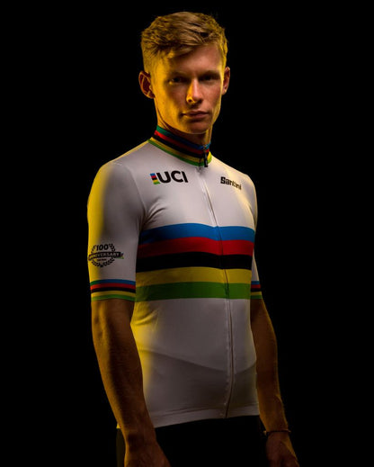 Koleksiyonluk Santini Limited Edition UCI Road World Championships Centenary Gold Bisiklet Forması RE94075CGOLD