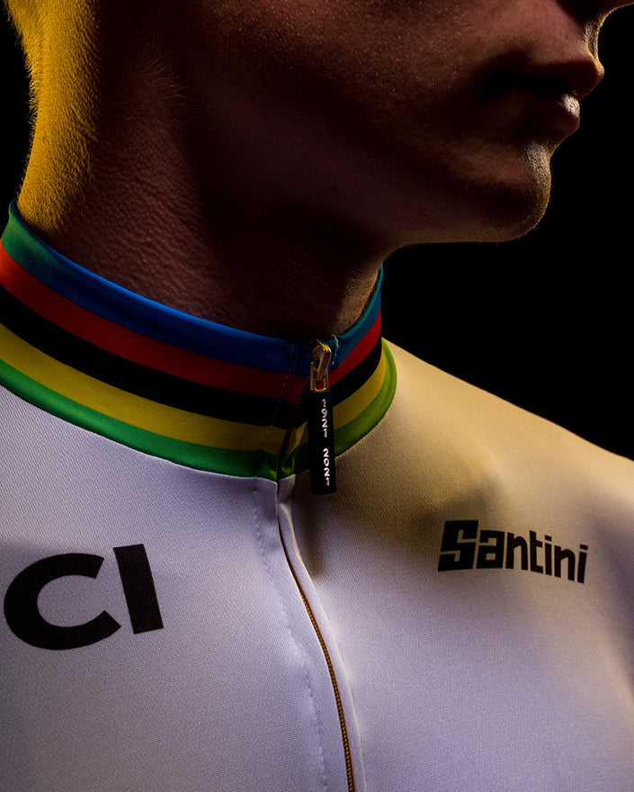 Koleksiyonluk Santini Limited Edition UCI Road World Championships Centenary Gold Bisiklet Forması RE94075CGOLD