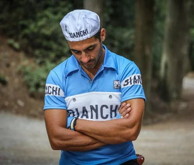 Koleksiyonluk Santini Retro Bianchi Bisiklet Forması PE942PLBIANC