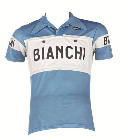 Koleksiyonluk Santini Retro Bianchi Bisiklet Forması PE942PLBIANC
