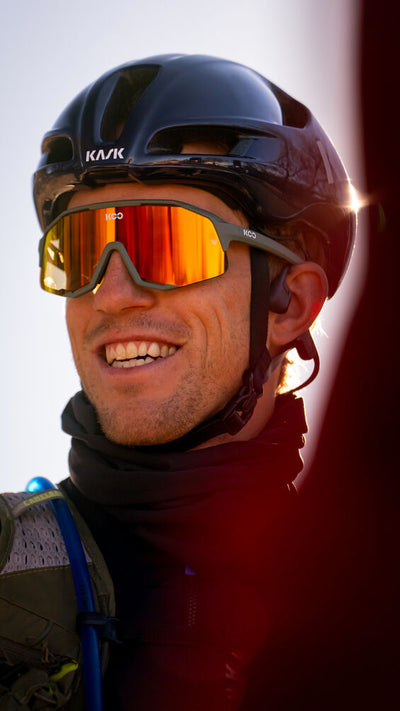 Солнцезащитные очки Koo Demos Matt, зеленые матовые с оранжевым зеркальным покрытием, OEY00005946 