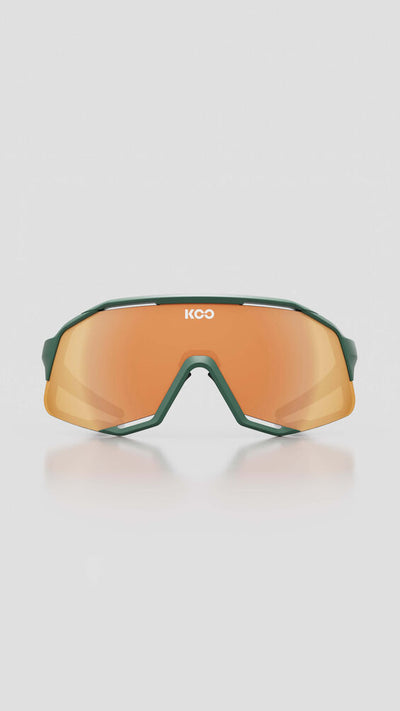 Солнцезащитные очки Koo Demos Matt, зеленые матовые с оранжевым зеркальным покрытием, OEY00005946 