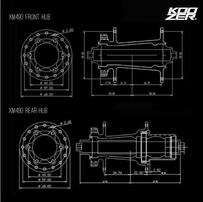 Koozer XM490 Pro Bisiklet Arka Göbek 32 Delik 5x141 QR HG Body Siyah