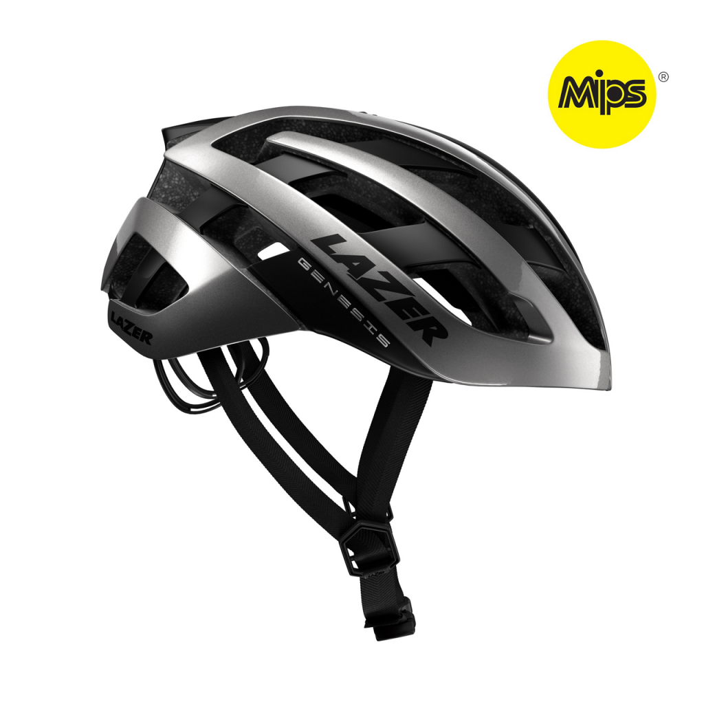 Lazer Genesis Mips Road Bike Helmet Glossy Titanium Medium 55-59cm