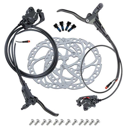Logan Elektrikli Bisiklet Uyumlu Hidrolik Disk Fren Seti Sensör Bağlantılı 2 Pinli 85-175cm Kablo 160mm Rotor HD-E500