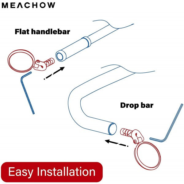 Meachow Bisiklet Aynası Sağ Taraf ME-001S Drop bar ve Flat