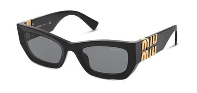 Miu Miu 0MU 09WS Women's Sunglasses 1AB5S053 Black Dark Gray 53 Ekartman