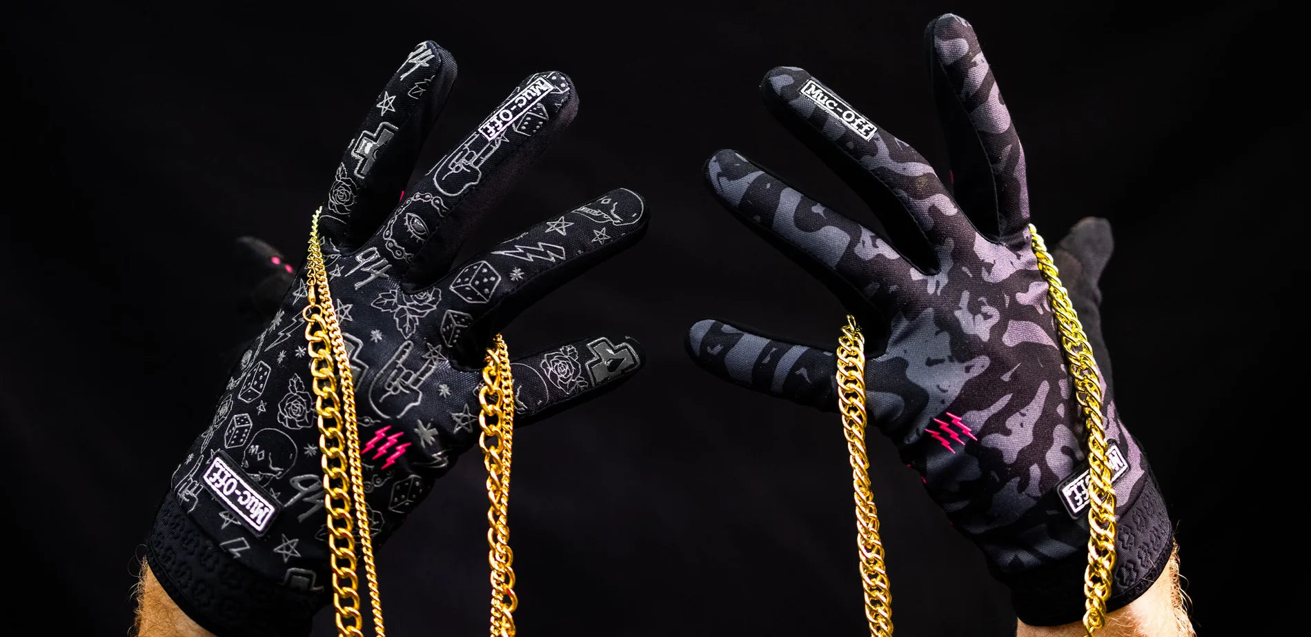 Muc-Off Rider Gloves Grey Camo Uzun Parmak Eldiven