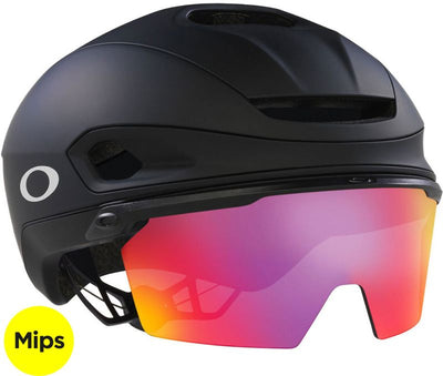 Oakley ARO7 Road Mips BOA Ionic+ Road Bike Helmet with Glasses Prizm Iridium 2025 Model FOS901512 9XI Matte Black Prizm Road Medium