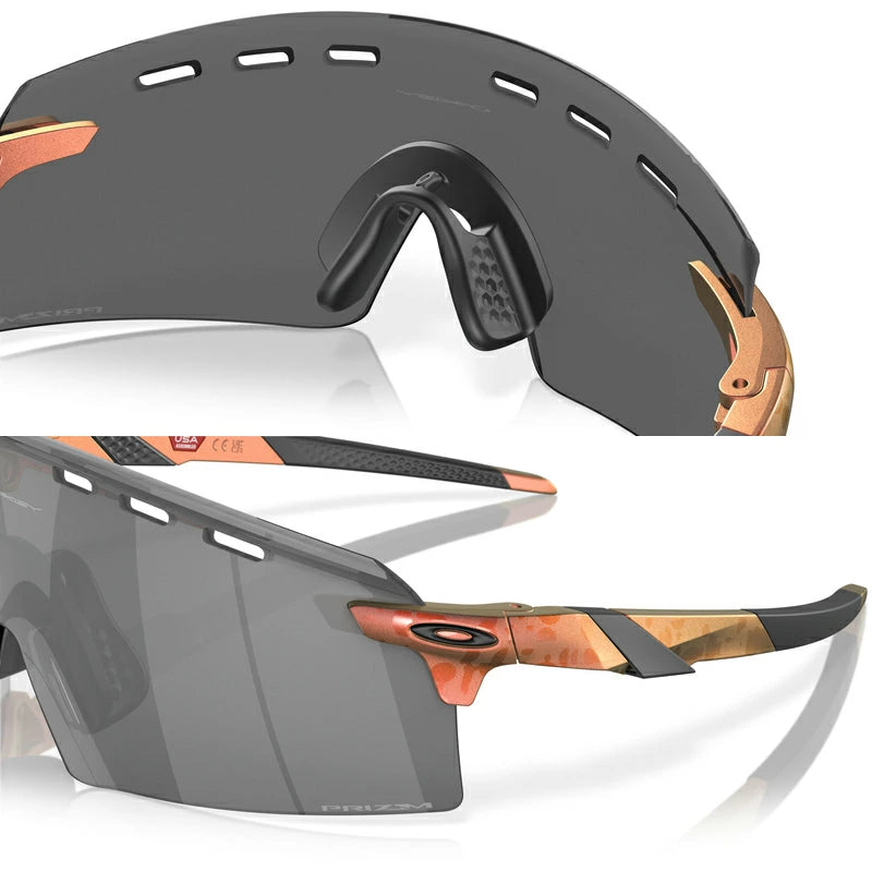 Oakley Encoder Strike Vented Güneş Gözlüğü 923512 Matte Red Gold Colorshift Prizm Black