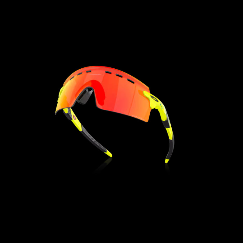 Oakley Encoder Strike Vented Sunglasses 923519 Matte Tennis Ball Yellow Prizm Ruby