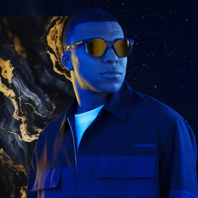 Oakley HSTN Mbappe Signature Polarized Sunglasses 924211 Navy Trans Blue Prizm 24K Polarized