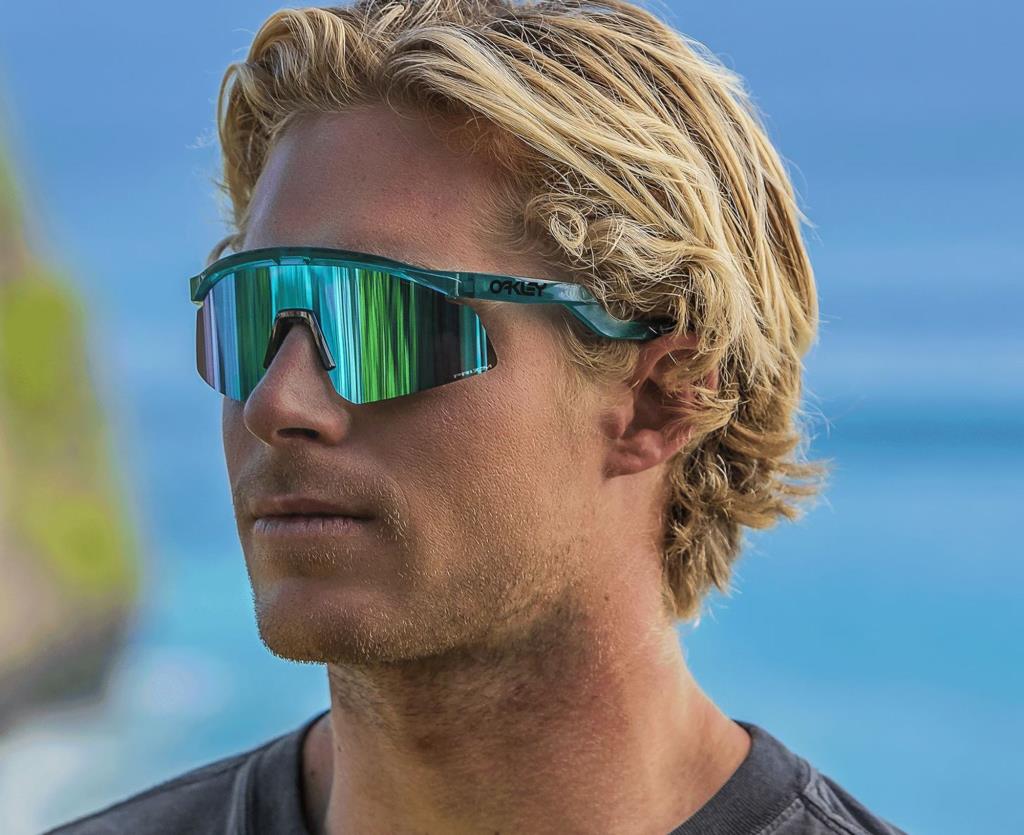 Велосипедные солнцезащитные очки Oakley Hydra полупрозрачные синие Prizm Jade 922907