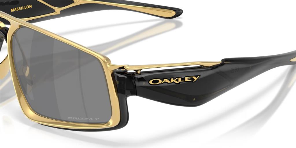 Oakley MASSILLON Titanium Polarized Sunglasses 602901 Black Ink Prizm Black Polarized