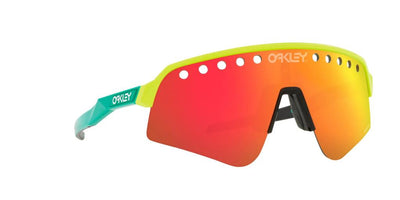 Oakley Sutro Lite Sweep Cycling Sunglasses Tennis Ball Yellow Prizm Ruby 