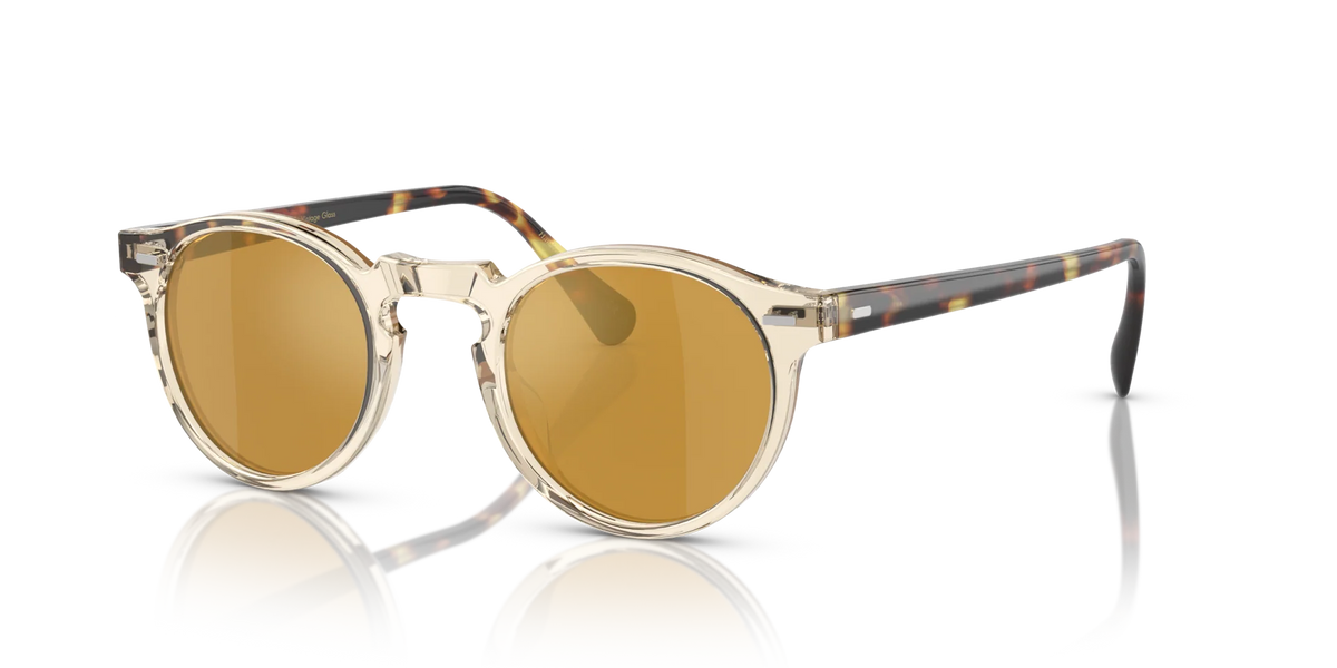 Oliver Peoples Gregory Peck Sun Özel Seri Güneş Gözlüğü OV5217S1485W4 Buff/Dark Tortoise Brown Gold Mirror MG 50 Ekartman