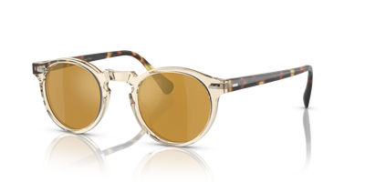 Oliver Peoples Gregory Peck Sun Özel Seri Güneş Gözlüğü OV5217S1485W4 Buff/Dark Tortoise Brown Gold Mirror MG 50 Ekartman