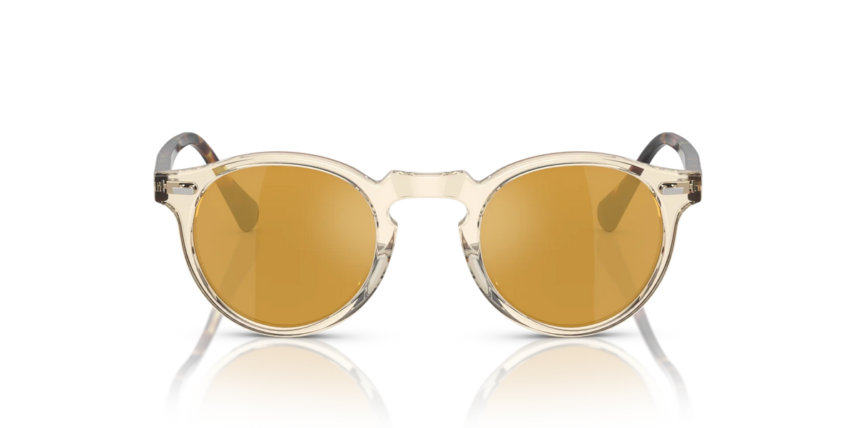 Oliver Peoples Gregory Peck Sun Özel Seri Güneş Gözlüğü OV5217S1485W4 Buff/Dark Tortoise Brown Gold Mirror MG 50 Ekartman