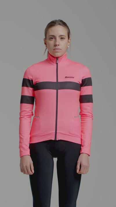 Santini Coral Bengal Kadın Termal Kışlık Bisiklet Forması 2W216175CORALBENG