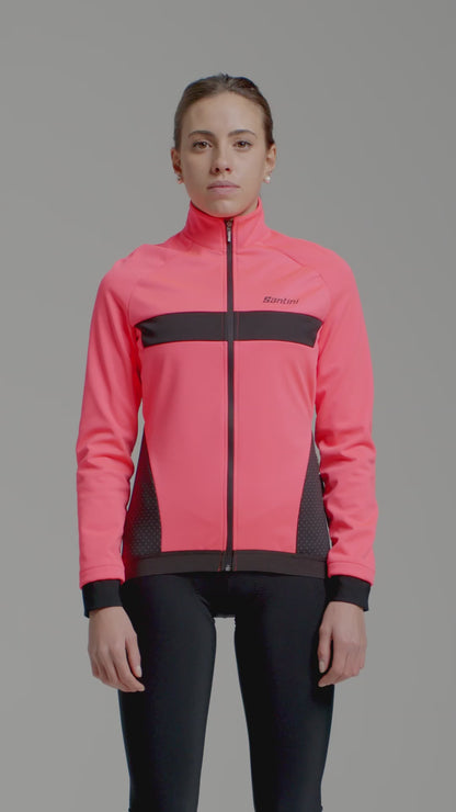 Santini CORAL BENGAL Polartec Kadın Kışlık Bisiklet Ceketi 2W51775CORALBENG