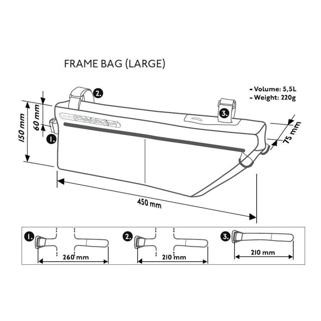 Pro Gravel Bisiklet Kadro Çantası Siyah Gri 5.5L PRBA0075