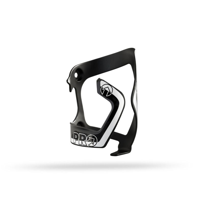 Pro Side Cage L Aluminum Bicycle Bottle Cage Black White