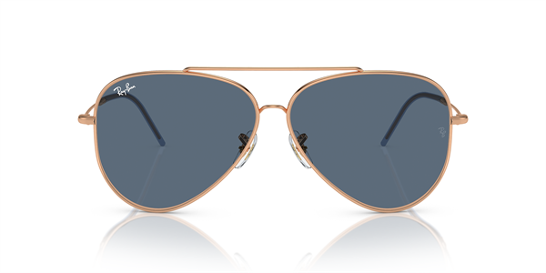 Солнцезащитные очки Ray-Ban Aviator Reverse 0RBR0101S 92023A Розовое Золото Темно-Синие 59 Экартман 