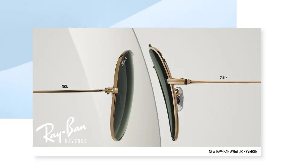 Солнцезащитные очки Ray-Ban Aviator Reverse 0RBR0101S 92023A Розовое Золото Темно-Синие 59 Экартман 