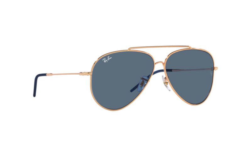 Солнцезащитные очки Ray-Ban Aviator Reverse 0RBR0101S 92023A Розовое Золото Темно-Синие 59 Экартман 