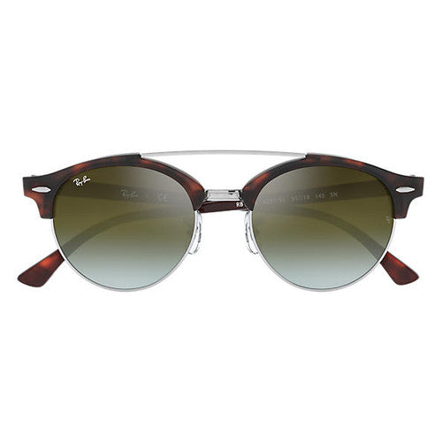 Ray-Ban Clubround Double Bridge Güneş Gözlüğü Shiny Red Havana Green Flash Gradient