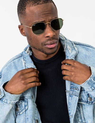 Ray-Ban Hexagonal 0RB3548N Güneş Gözlüğü 002/58 Black G-15 Green 54 Ekartman