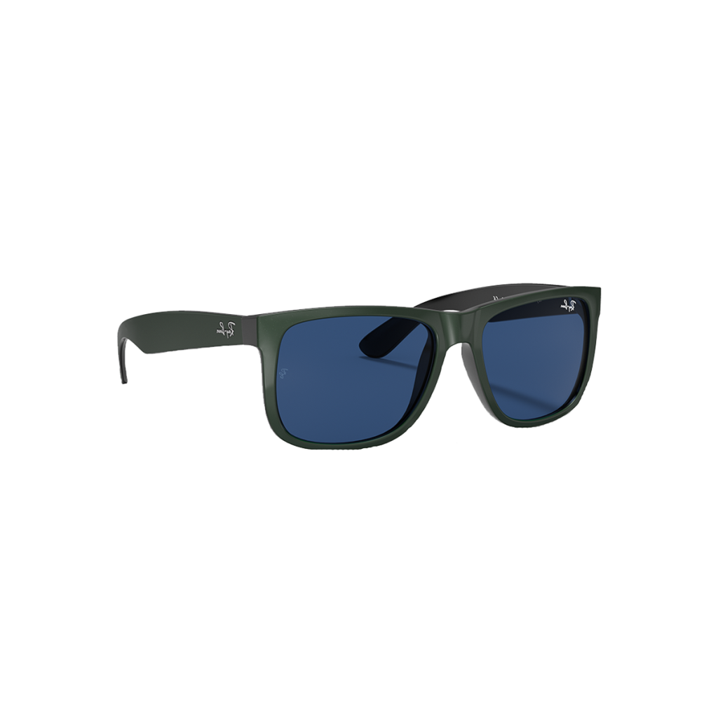 Ray-Ban Justin 0RB4165 646880 55 Ekartman Green Metallic On Black Dark Blue