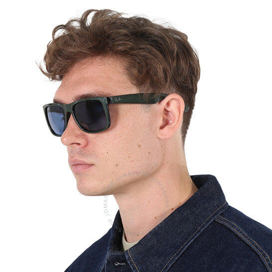 Ray-Ban Justin 0RB4165 646880 55 Ekartman Green Metallic On Black Dark Blue