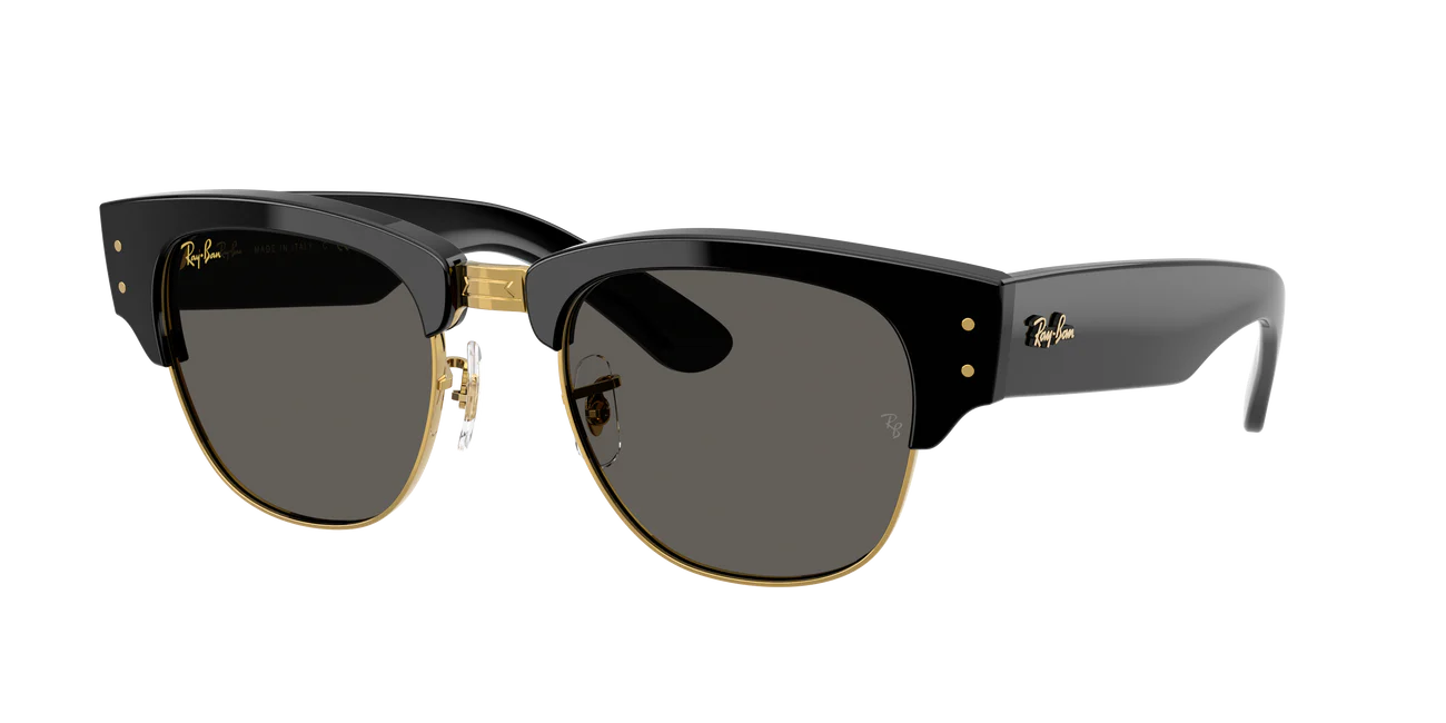Солнцезащитные очки Ray-Ban Mega ClubMaster ASAP Rocky из специальной коллекции 0RB0316S, черные на золотом, темно-серые, размер 53, 6826J5