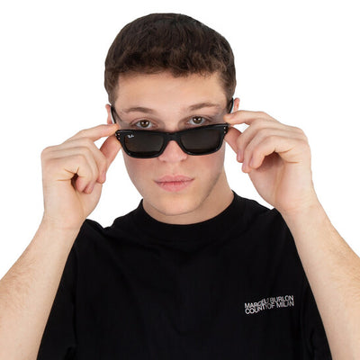 Солнцезащитные очки Ray-Ban MR Burbank RB2283 901/31, чёрно-зелёные, ширина линзы 52.