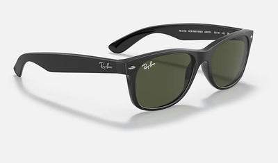 Ray-Ban New Wayfarer 0RB2132 646231 Güneş Gözlüğü 58 Ekartman Rubber Black On Black G-15 Green