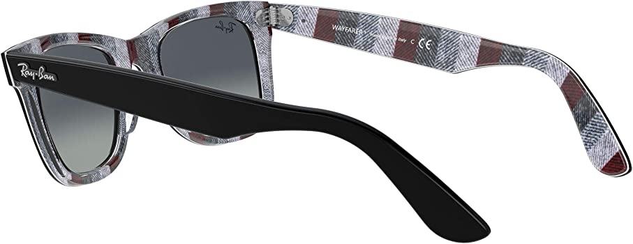 Ray-Ban Wayfarer Güneş Gözlüğü Black On Chevron Grey Light Grey Gradient Blue