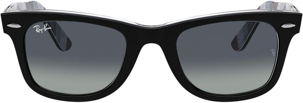 Ray-Ban Wayfarer Güneş Gözlüğü Black On Chevron Grey Light Grey Gradient Blue